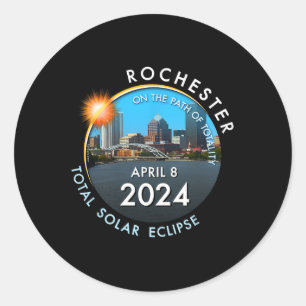 Sticker Rond Total Éclipse Solaire Rochester New York 26