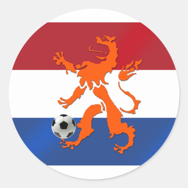Sticker Rond Total football soccer Oranje lion hollandais (Devant)