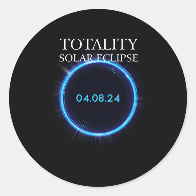 Sticker Rond Total Solaire Eclipse 2024 Amérique 040824 Astrono (Devant)