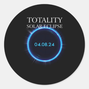 Sticker Rond Total Solaire Eclipse 2024 Amérique 040824 Astrono