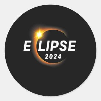 Sticker Rond Total Solaire Eclipse 2024 Totalité 8 avril - Adul