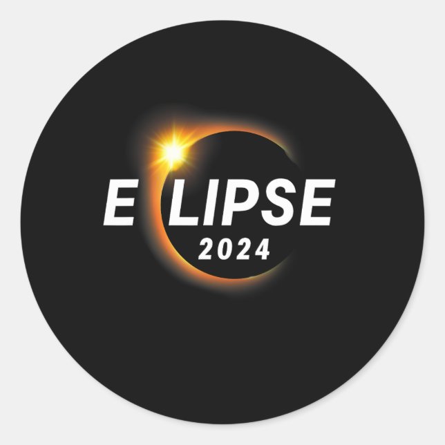 Sticker Rond Total Solaire Eclipse 2024 Totalité 8 avril - Adul (Devant)