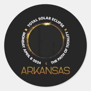 Sticker Rond Total Solaire Eclipse 2024 Totalité américaine 8 a