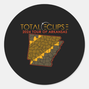 Sticker Rond Total Solaire Eclipse 2024 Tour De L'Arkansas