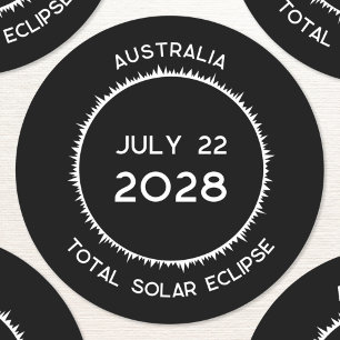 Sticker Rond Total Solaire Eclipse 2028 Australie