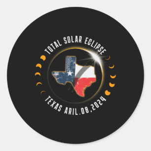 Sticker Rond Total Solaire Eclipse Amérique Totalité Texas 8 av