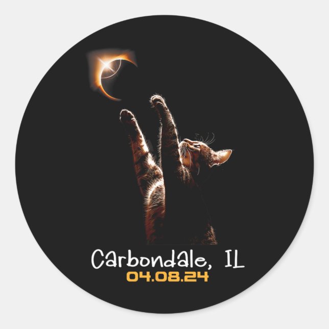 Sticker Rond Total Solaire Eclipse Carbondale Illinois (Devant)