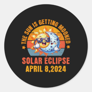 Sticker Rond Total Solaire Eclipse Chase 2024 Le Soleil Obtient