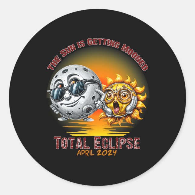Sticker Rond Total Solaire Eclipse Chase Avril 2024 Le Soleil G (Devant)