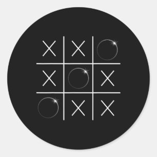 Sticker Rond Total Solaire Eclipse Tic Tac Toe 04 08 2024 Garço