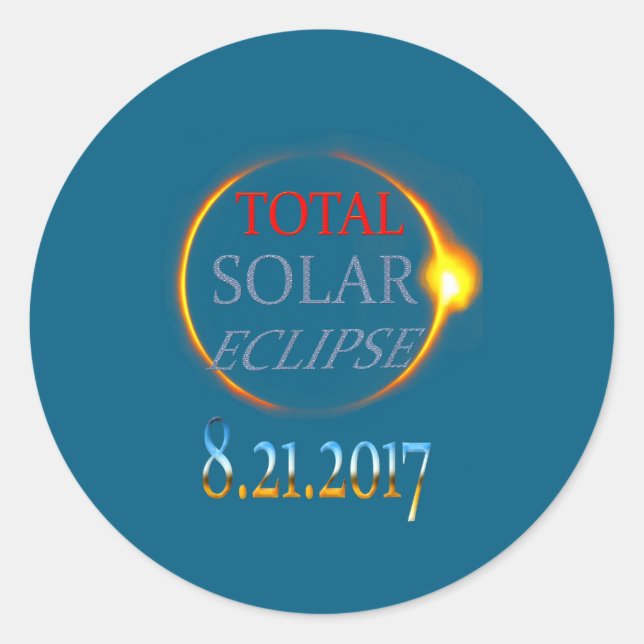 Sticker Rond Total Solar Eclipse 2017 (Devant)