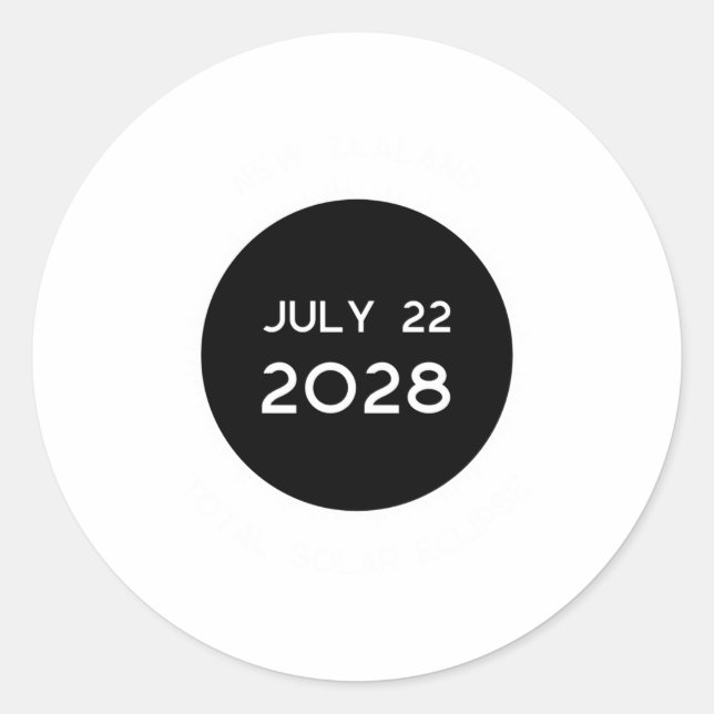 Sticker Rond Total Solar Eclipse 2028 New Zealand _1  (Devant)