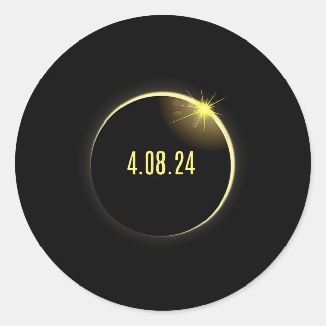 Sticker Rond Total Solar Eclipse America Spring 4.08.24 (Devant)