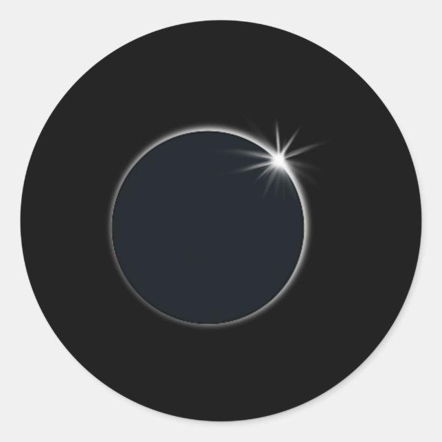Sticker Rond Total Solar Eclipse US American Flag Totalité 04,0 (Devant)