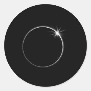 Sticker Rond Total Solar Eclipse US American Flag Totalité 04,0