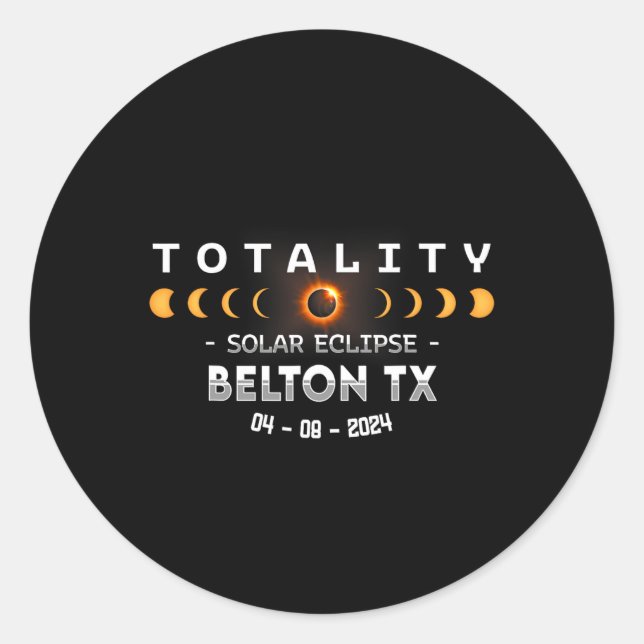 Sticker Rond Total Tx Éclipse Solaire 2024 (Devant)