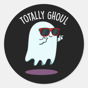 Sticker Rond Totale Ghoul Drôle Fantôme Pun Sombre BG