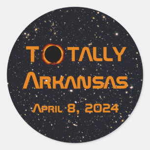 Sticker Rond Totalement Arkansas 2024 Solar Eclipse