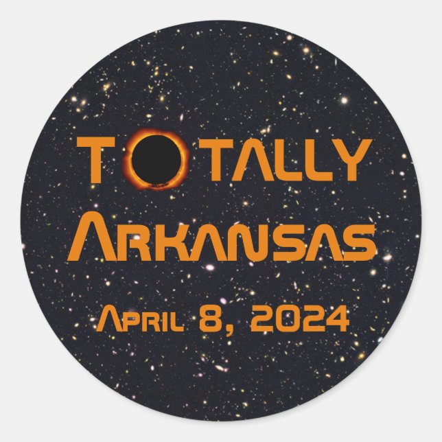 Sticker Rond Totalement Arkansas 2024 Solar Eclipse (Devant)