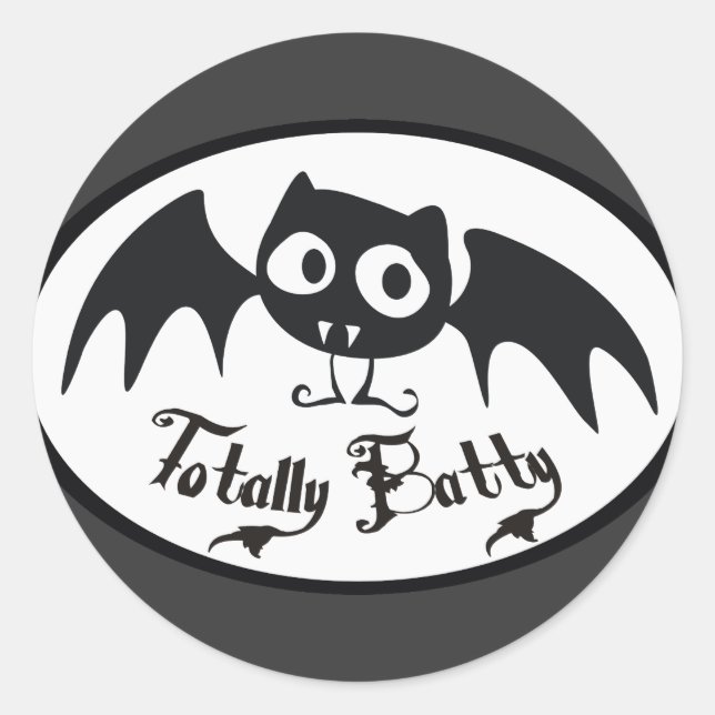 Sticker Rond Totalement Batty (Devant)