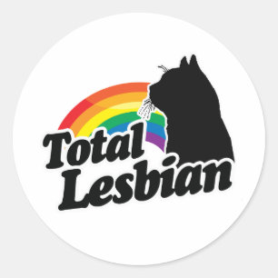 Sticker Rond TOTALEMENT CHAT LESBIENNE - BLANC - BLANC -.png