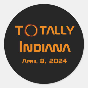 Sticker Rond Totalement Indiana 2024 Solar Eclipse