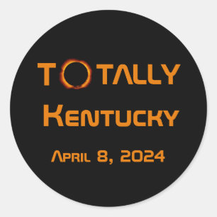 Sticker Rond Totalement Kentucky 2024 Éclipse solaire