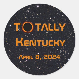 Sticker Rond Totalement Kentucky 2024 Éclipse solaire