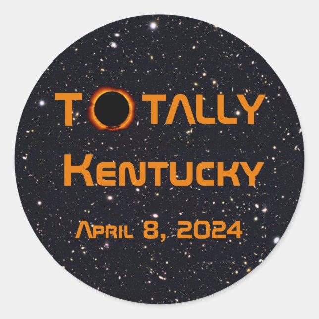 Sticker Rond Totalement Kentucky 2024 Éclipse solaire (Devant)