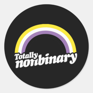 Sticker Rond Totalement non binaire