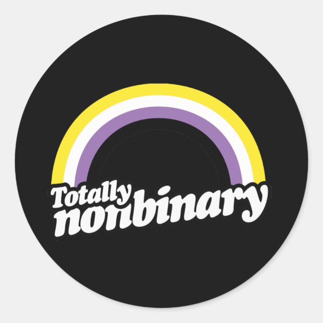 Sticker Rond Totalement Non Binaire (Devant)