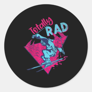 Sticker Rond Totalement Rad, Retro Ski Vintage 80s 90s Ski Outf