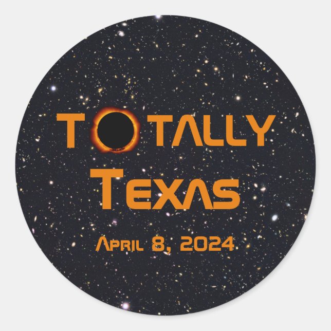 Sticker Rond Totalement Texas 2024 Solar Eclipse (Devant)