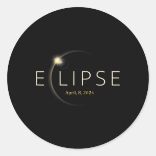 Sticker Rond Totalité 04 08 24 Total Éclipse Solaire 2024 2