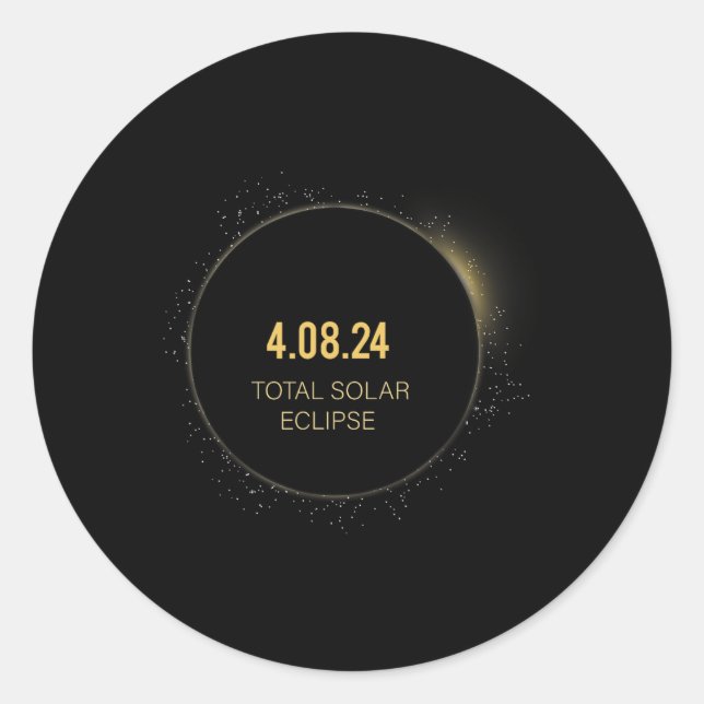 Sticker Rond Totalité 04 08 24 Total Éclipse Solaire 2024 5 (Devant)