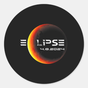 Sticker Rond Totalité 4.08.2024 Total Éclipse Solaire 2024