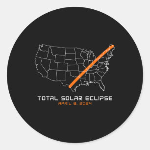 Sticker Rond Totalité Chemin 04 08 24 Total Solaire Eclipse 202