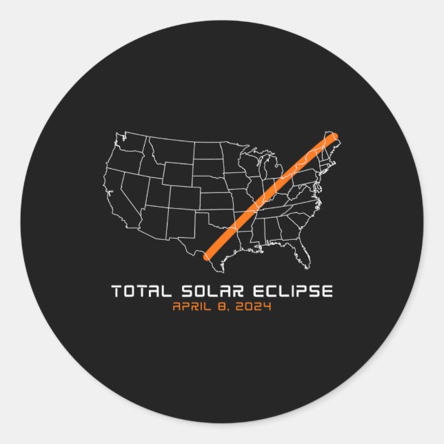 Sticker Rond Totalité Chemin 04 08 24 Total Solaire Eclipse 202 (Devant)