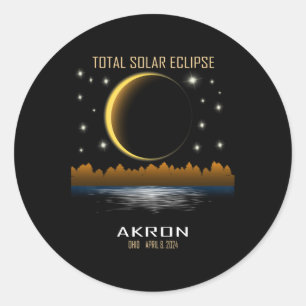 Sticker Rond Totalité de l'Éclipse solaire totale 2024