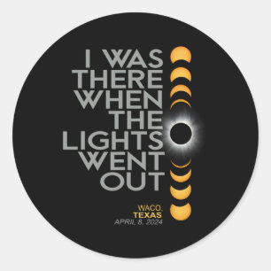 Sticker Rond Totalité de l'Éclipse solaire totale Waco 2024