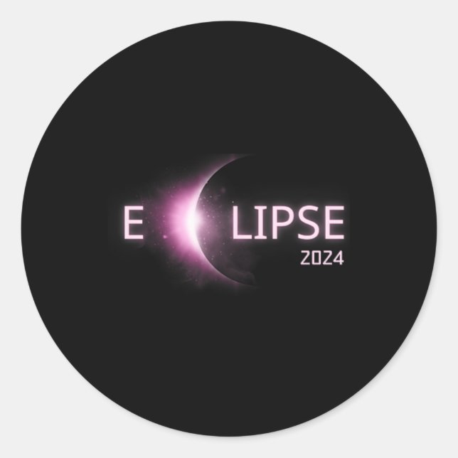 Sticker Rond Totalité Éclipse solaire 2024 Total Éclipse solair (Devant)