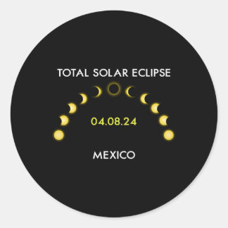 Sticker Rond Totalité Éclipse solaire Phases Eclipse Mexique Av