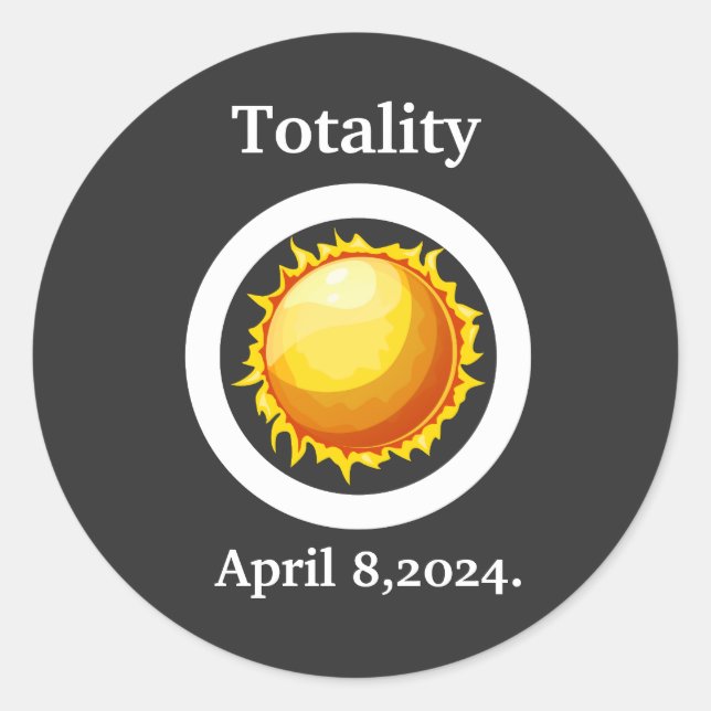 Sticker Rond Totalité Great American Solar Eclipse 2024 Retro (Devant)