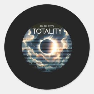 Sticker Rond Totalité - Total Éclipse Solaire 2024