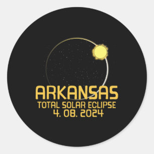Sticker Rond Totalité Total Éclipse Solaire 8 avril 2024