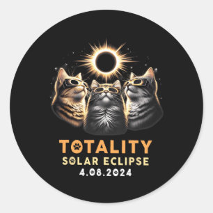 Sticker Rond Totalité Trois Chats Portant Des Lunettes Solaires