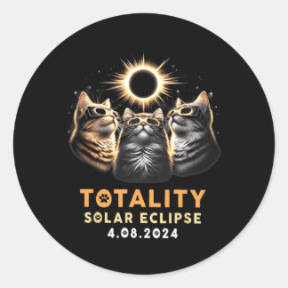 Sticker Rond Totalité Trois Chats Portant Des Lunettes Solaires