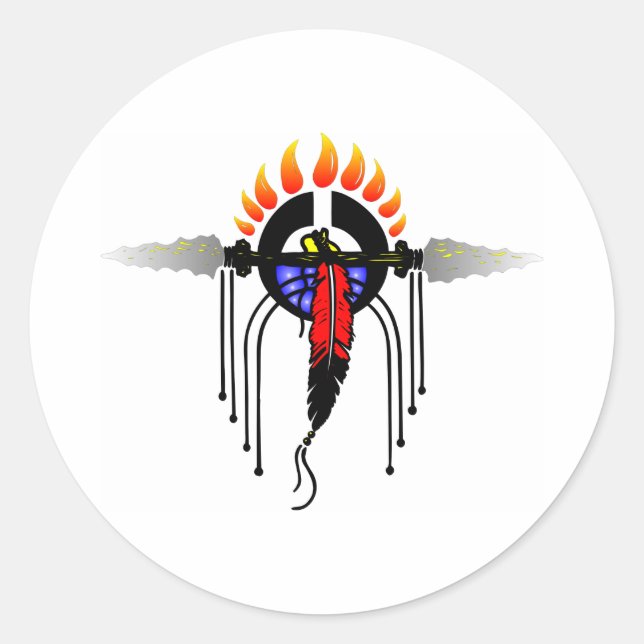 Sticker Rond Totem indien (Devant)