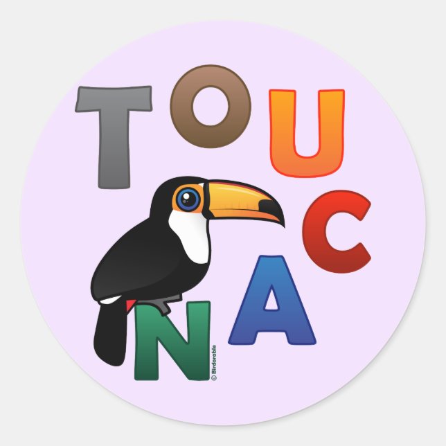 Sticker Rond Toucan coloré (Devant)