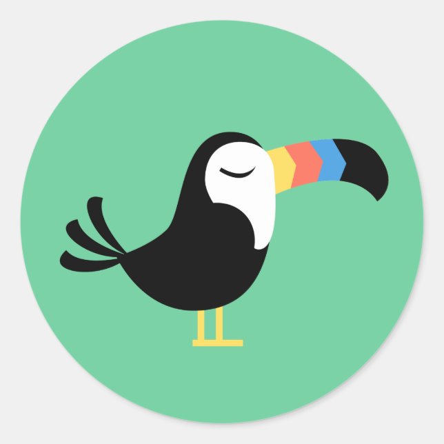Sticker Rond Toucan coloré (Devant)